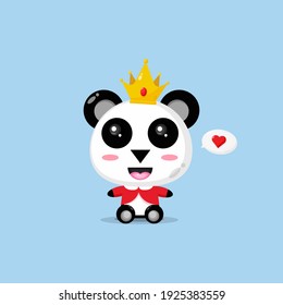 Cute panda king vector design