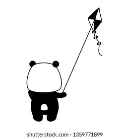 cute panda with kite toy