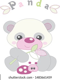 cute panda and ladybird friends