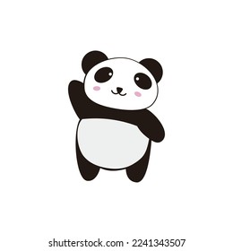 Cute Panda Laughing Cartoon Vector Icon Illustration. Premium Vector Animal Nature Icon Concept Isolated. Flat Cartoon Style