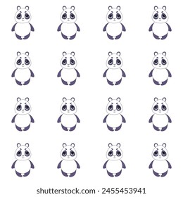 Cute Panda Laughing Cartoon Vector Icon Illustration. Animal Nature Icon Concept Isolated Premium Vector