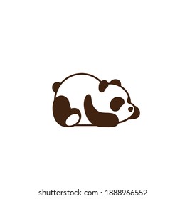 cute panda in lazy mood silhoutte