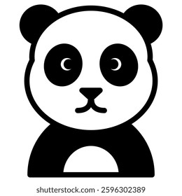 Cute Panda Line Drawing Icon