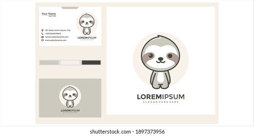 Cute panda logo and business card	
