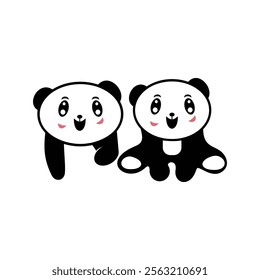 cute panda logo design illustration for kids or zoo brand ideas 