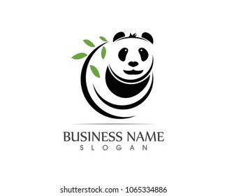 Cute panda logo design vector illustration
