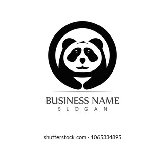 Cute panda logo design vector illustration