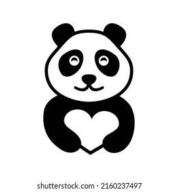 Cute panda logo is liked by many people. Love Panda vector template
