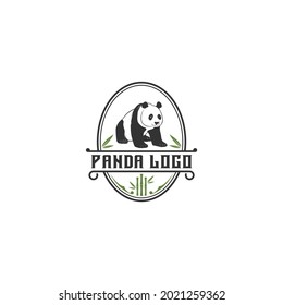 cute panda logo on white background