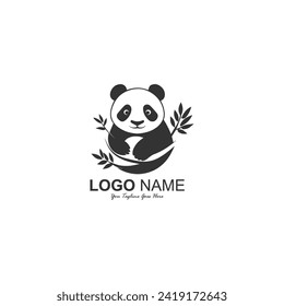 cute panda logo on white background