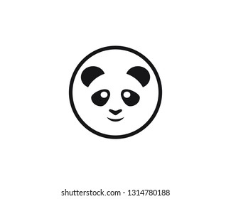 Cute panda logo template vector icon illustration design 