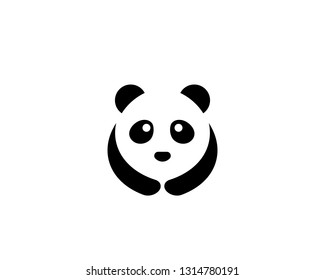 Cute panda logo template vector icon illustration design 