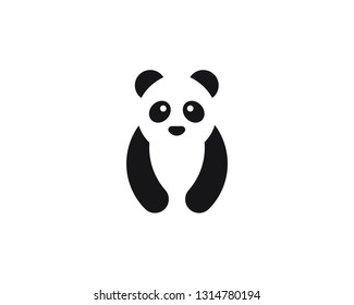 Cute panda logo template vector icon illustration design 