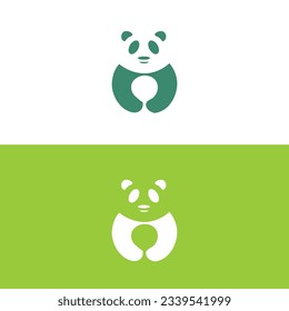 Cute panda logo template vector icon illustration design,panda logo template, Panda's head.