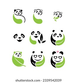 Cute panda Logo Vorlage Vektorsymbol-Design, Panda Logo Vorlage, Panda's Kopf.