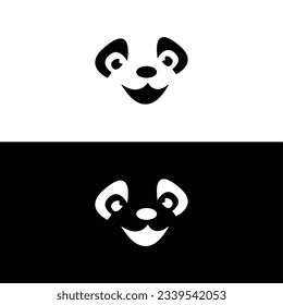 Cute panda logo template vector icon illustration design,panda logo template, Panda's head.