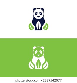 Cute panda logo template vector icon illustration design,panda logo template, Panda's head.