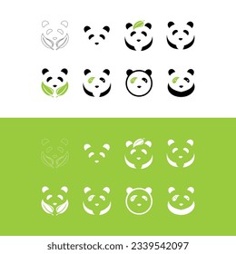 Plantilla de logotipo de panda lindo diseño de ilustración de icono vectorial,plantilla de logotipo de panda, cabeza de Panda.