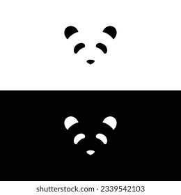 Cute panda logo template vector icon illustration design,panda logo template, Panda's head.