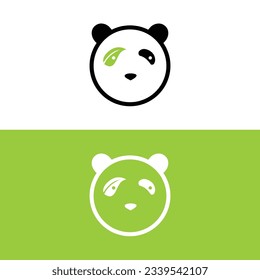 Cute panda logo template vector icon illustration design,panda logo template, Panda's head.