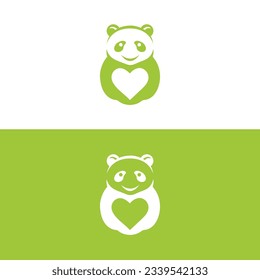 Cute panda logo template vector icon illustration design,panda logo template, Panda's head.