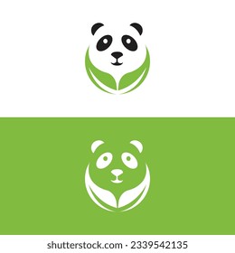 Cute panda logo template vector icon illustration design,panda logo template, Panda's head.