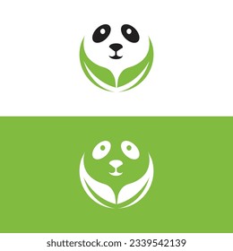 Cute panda logo template vector icon illustration design,panda logo template, Panda's head.