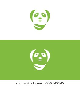 Cute panda logo template vector icon illustration design,panda logo template, Panda's head.