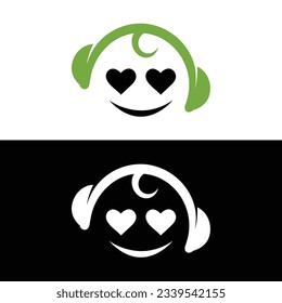 Cute panda logo template vector icon illustration design,panda logo template, Panda's head.