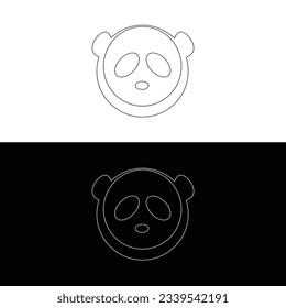 Cute panda logo template vector icon illustration design,panda logo template, Panda's head.