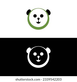 Cute panda logo template vector icon illustration design,panda logo template, Panda's head.