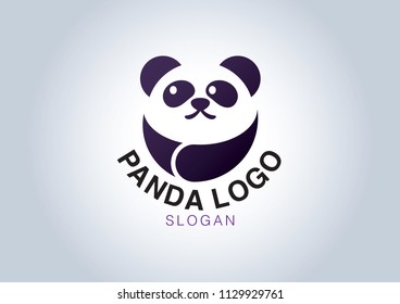 Cute panda logo vector