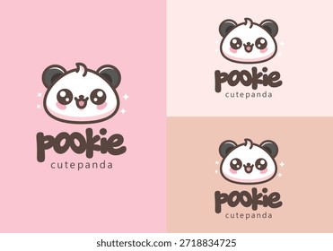 Cute Panda Logo Vector Illustration