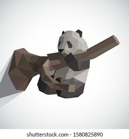 Cute panda logo vector template.