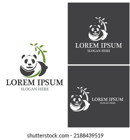 Cute panda logo vector template illustration