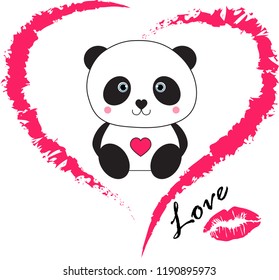 cute panda love lip