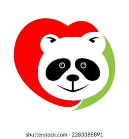 Cute panda lovers icon vector