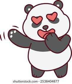 Cute Panda With Loving Eyes Illustration