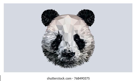 Cute Panda Lowpoly Illustration