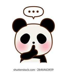 Cute Panda Making a “Quiet Please” Gesture – Vector