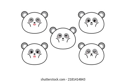 Cute Panda with Many Expressions
