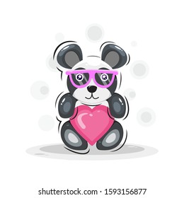 cute panda mascot cartoon design vector