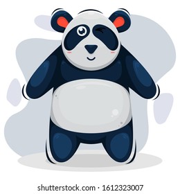 Cute panda mascot cartoon design vector