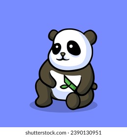 Cute panda mascot cartoon design illustration 
