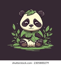 Cute panda mascot character for bamboo product brand.