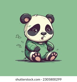 Cute panda mascot character for bamboo product brand.
