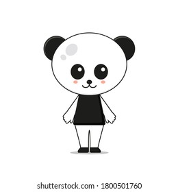 Cute Panda Mascot Character Illustration. Isolated on white background.
