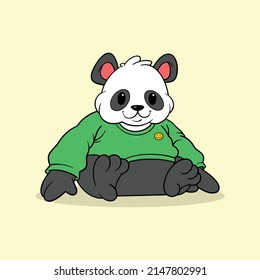 linda mascota panda para uso comercial