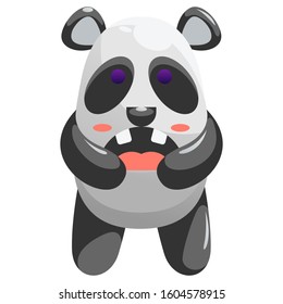 cute panda mascot design vector premium