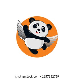 Cute Panda Mascot Design Vector
